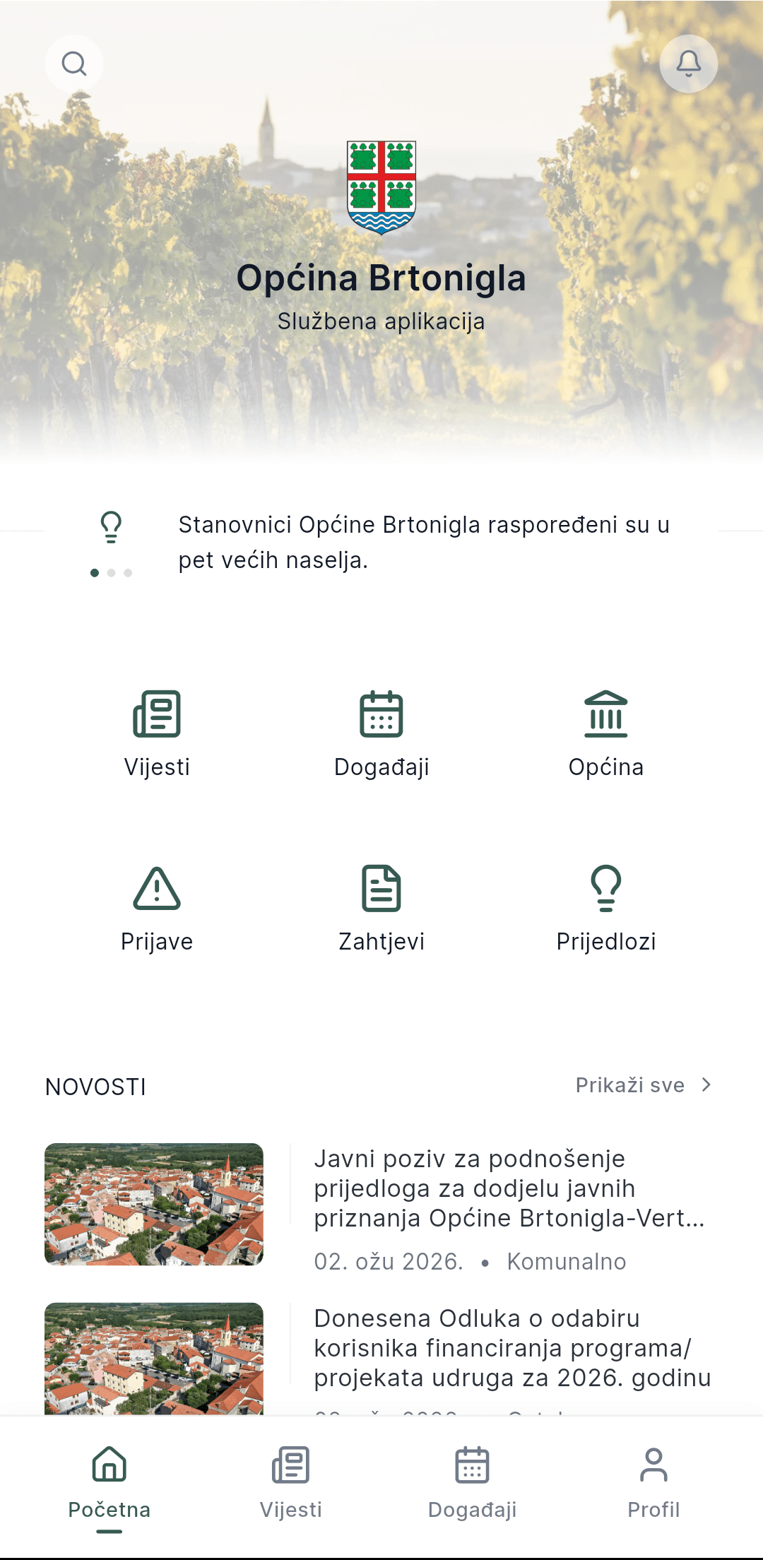 City Info mobilna aplikacija